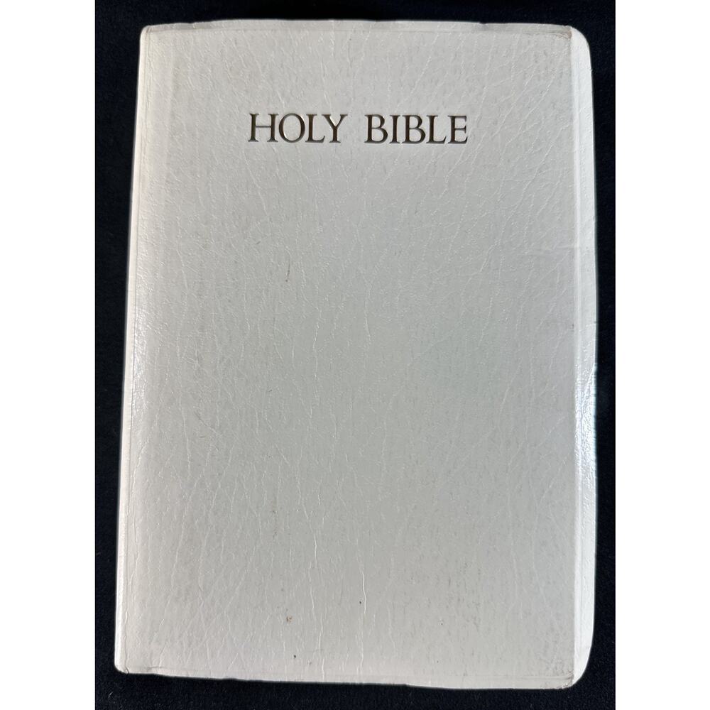 Holy Bible King James Version Red Letter White Leather Nelson 162W 1984 - Picture 2 of 9